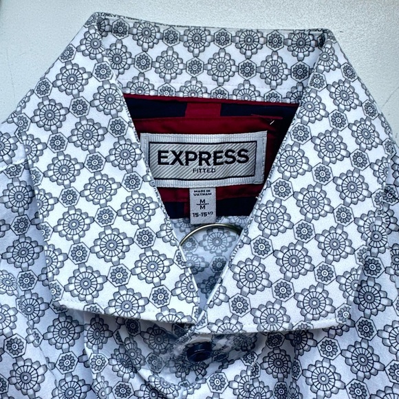 Express Black and White Casual Button Down Shirt - Picture 8 of 8